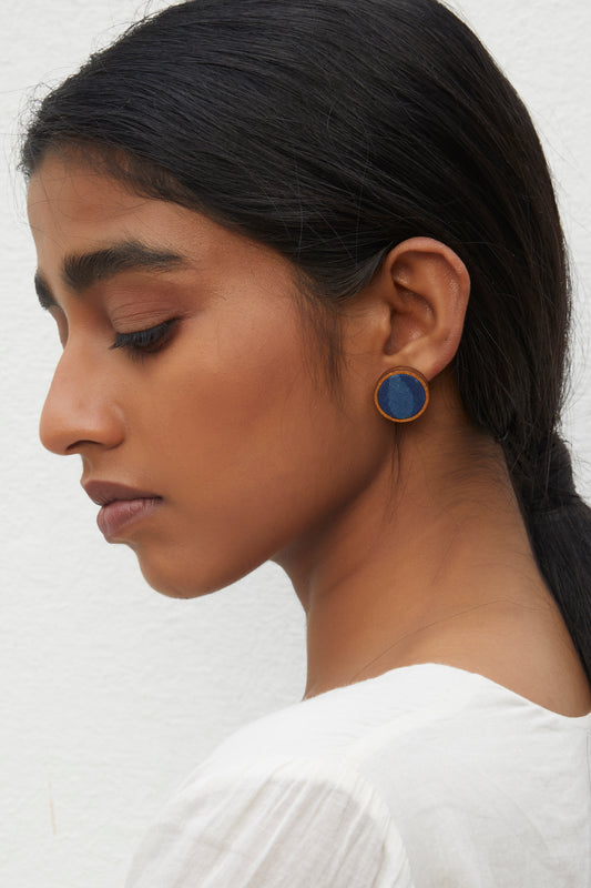 WHE Indigo Repurposed Fabric and Wood Stud