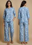 Blue Handblock Printed Cotton Co-ord Set