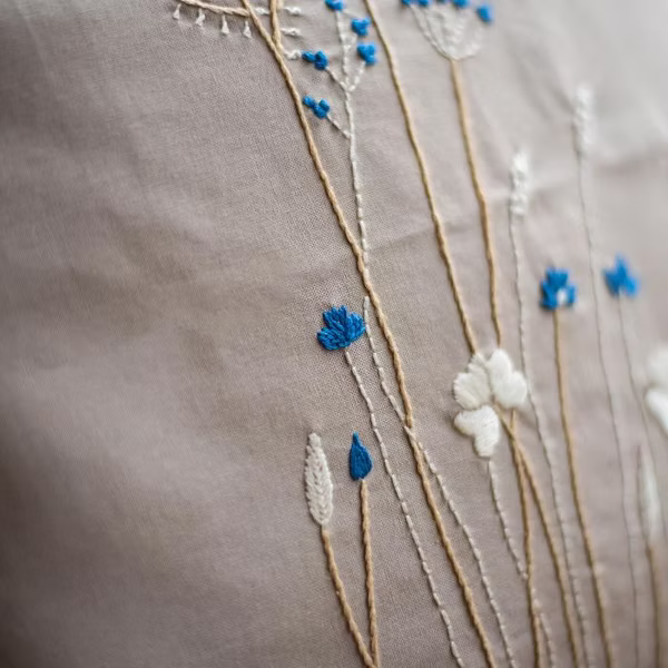 Handembroidered Floral Unique Cushion Cover