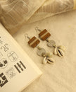 WHE Wood & Repurposed Coin Earring