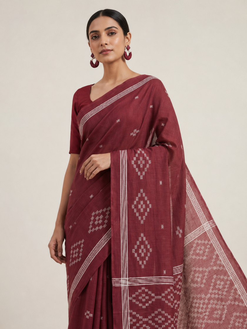 Maku Butty Handloom Lightweight Handwoven Mul Cotton Saree