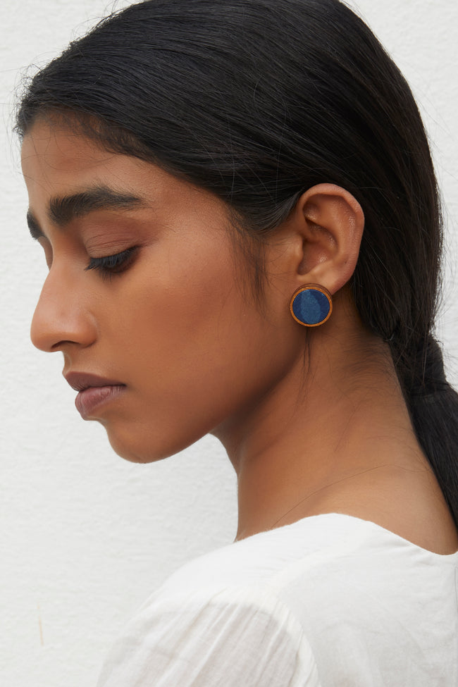 WHE Indigo Repurposed Fabric and Wood Stud