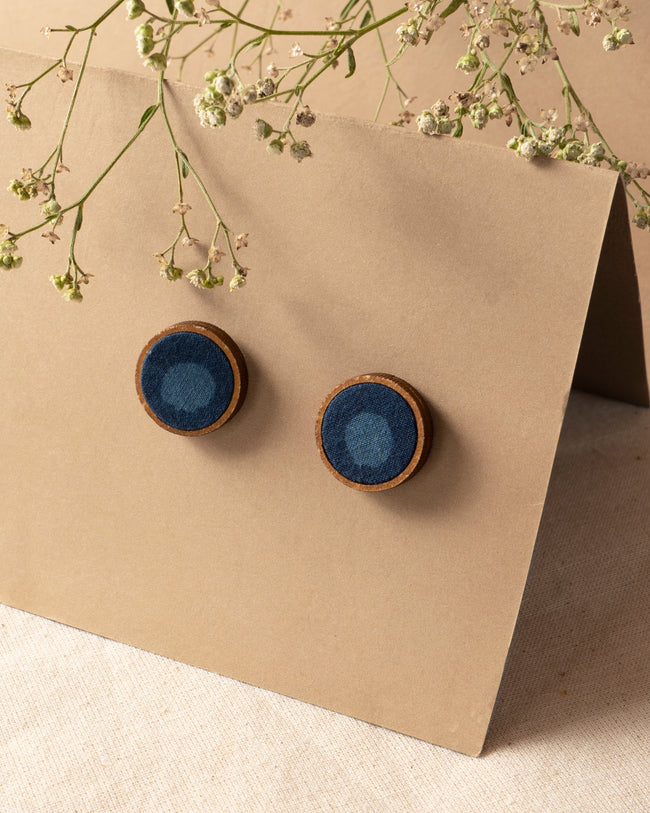 WHE Indigo Repurposed Fabric and Wood Stud