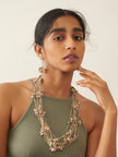 WHE Layered Jute And Seashell Necklace