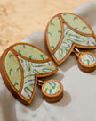 WHE Green Bloom Repurposed Fabric and Wood Studs