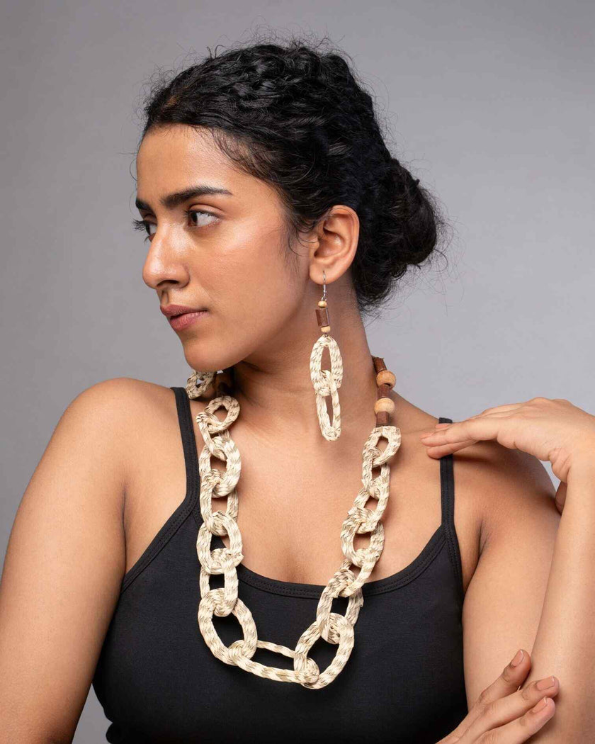 WHE Sabai Grass Handweaving Loop  Earrings