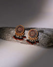 WHE Multicolor Ajrakh Repurposed Fabric and Wood Round Studs