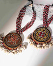 WHE Two in One Hand Embroidered Multicolor pendant Choker