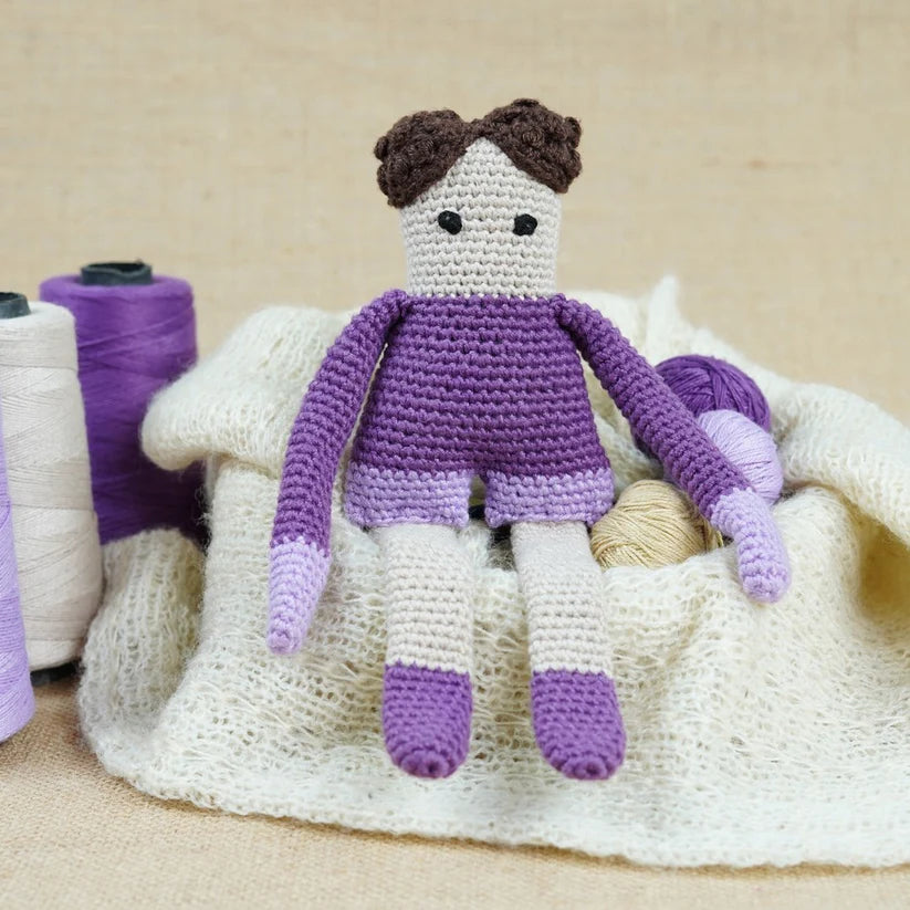Hand Crochet Purple Joodykins The Breezy Bunch Cotton Stuffed Toy