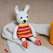 Hand Crochet Red Muffin The Bunny in Stripes