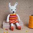 Hand Crochet Red Muffin The Bunny in Stripes