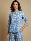 Blue Block Print Coord Set XL