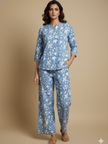 Blue Block Print Coord Set XL