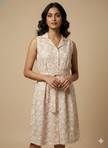 Orange block print shrug dress