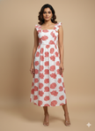Marigold block print dress L