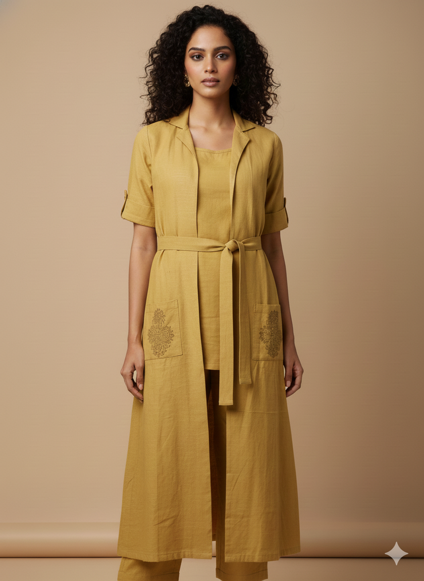 Mustard Shrug Suit Set XXL