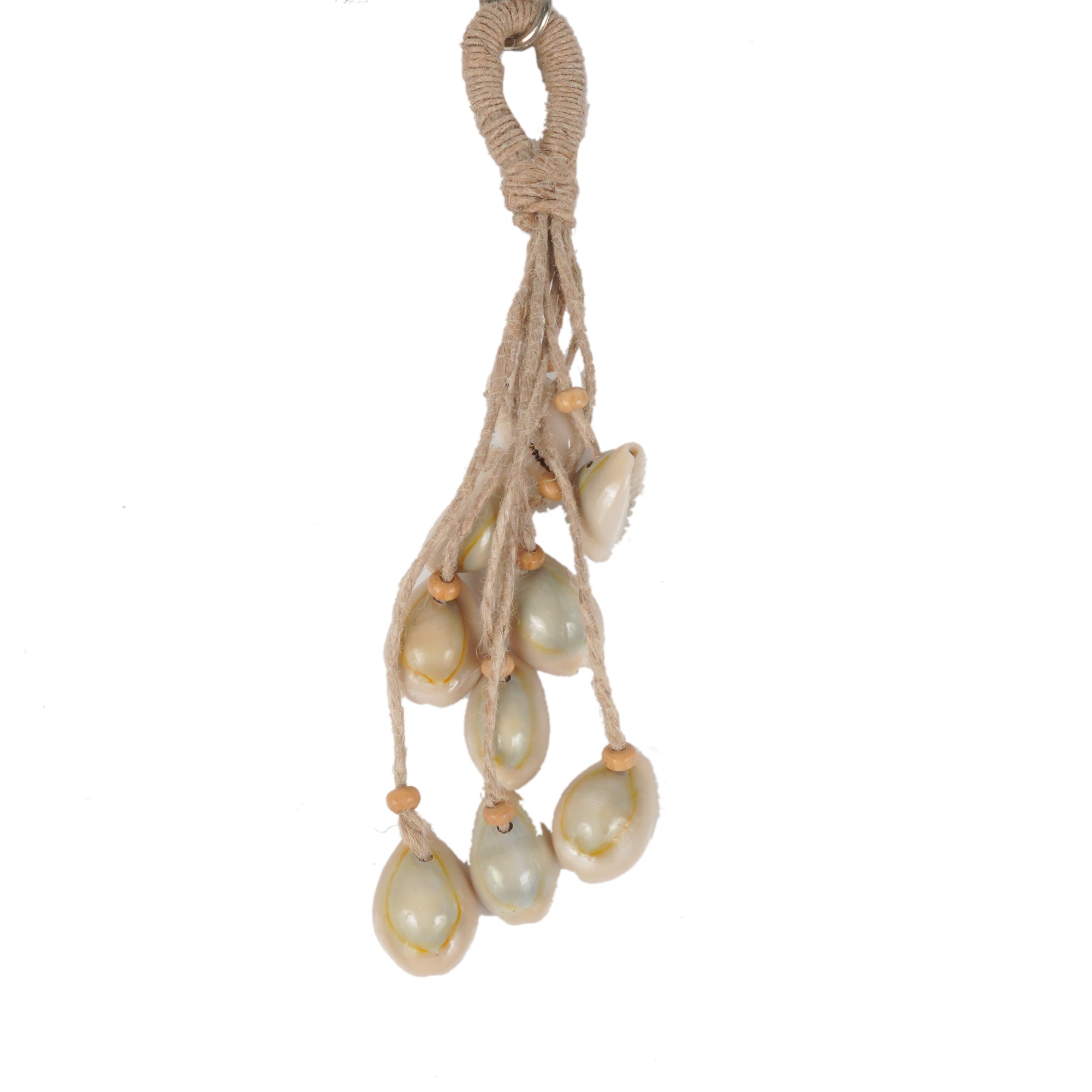 WHE Earthy Cowry And Jute Bag Charm
