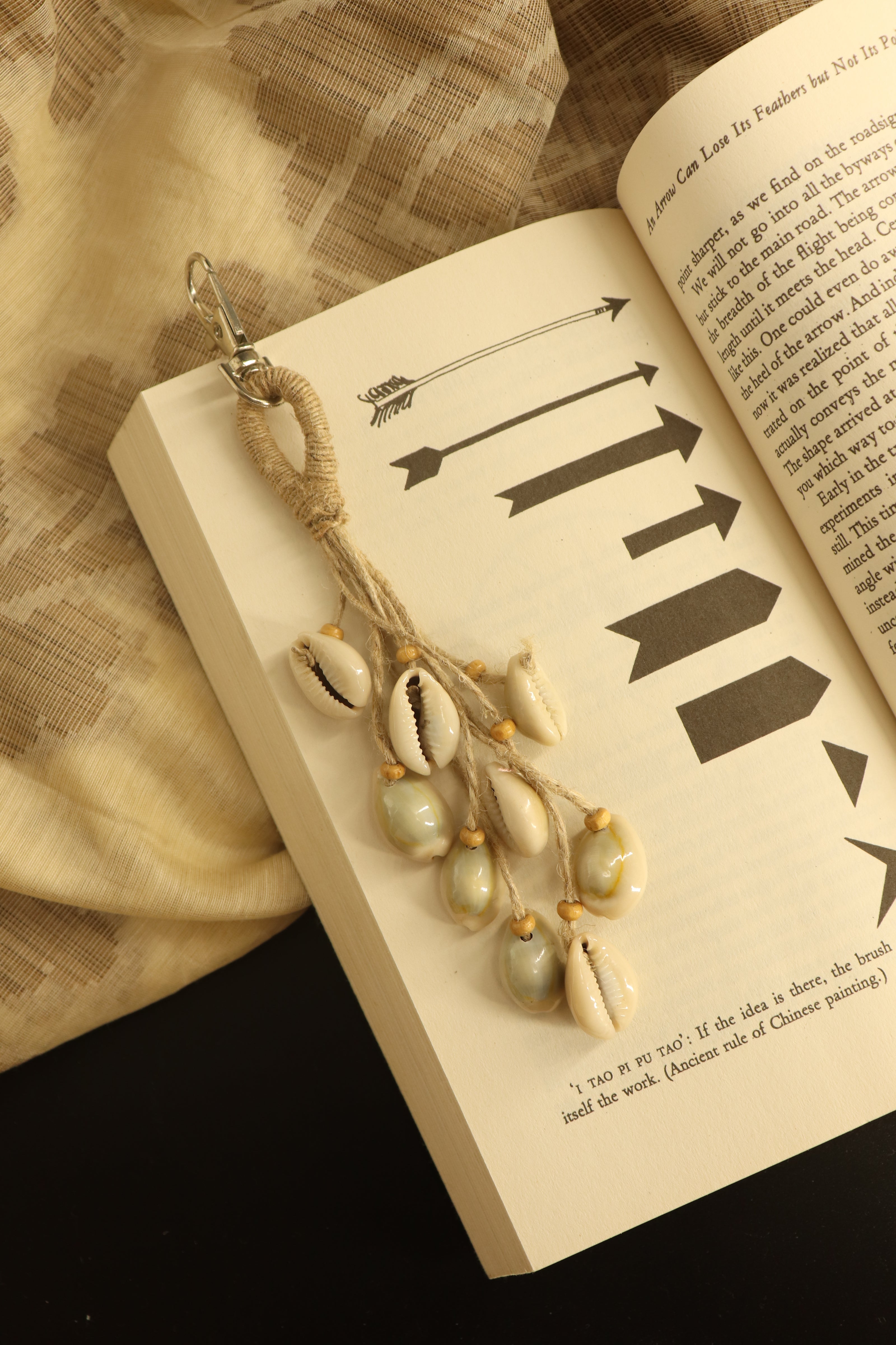 WHE Earthy Cowry And Jute Bag Charm