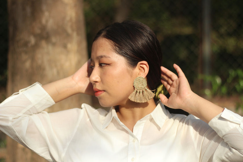 WHE Jute Tassel Earring