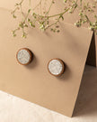 WHE Silver Repurposed Fabric and Wood Stud