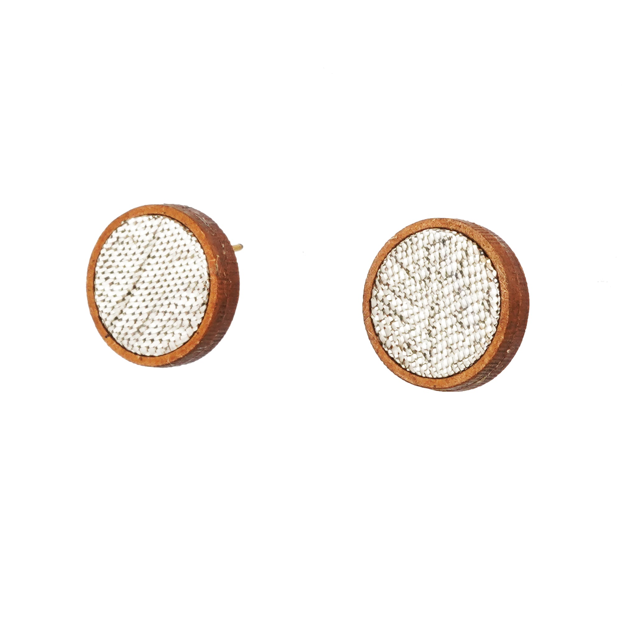 WHE Silver Repurposed Fabric and Wood Stud