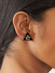 WHE Black and Golden Upcycled Fabric and Repurposed Wood Stud