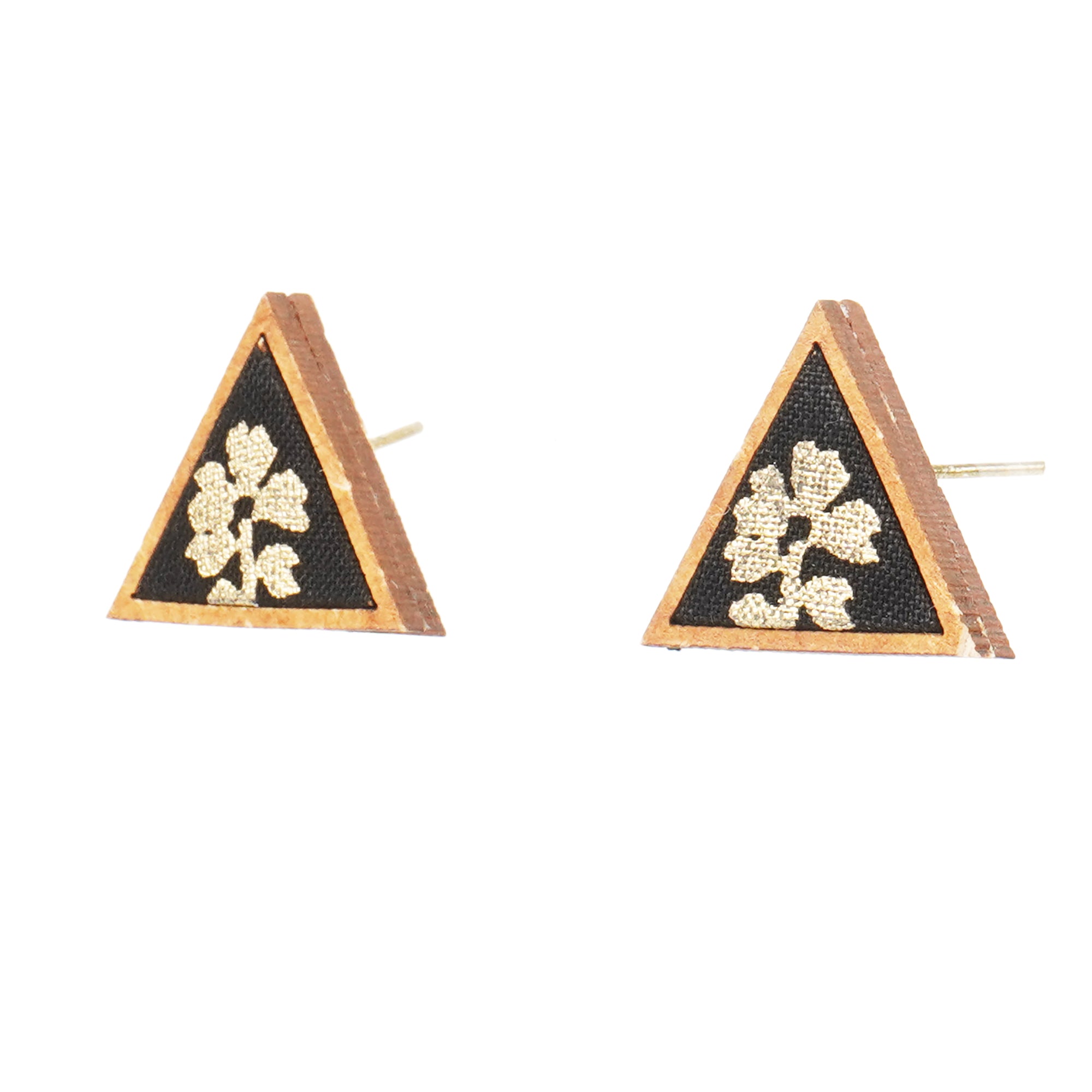WHE Black and Golden Upcycled Fabric and Repurposed Wood Stud