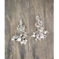 WHE Long Layered Jute Shell Tassel Earring