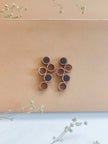 WHE Black and Brown Unity Repurposed Fabric and Wood Earring