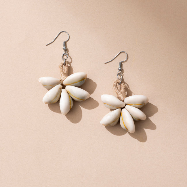 WHE Handmade Cowry Jute Earrings