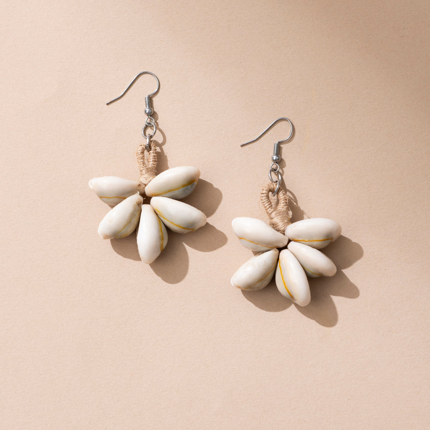 WHE Handmade Cowry Jute Earrings