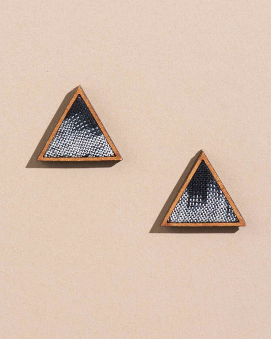 WHE Black and White Repurposed Fabric and Wood Stud