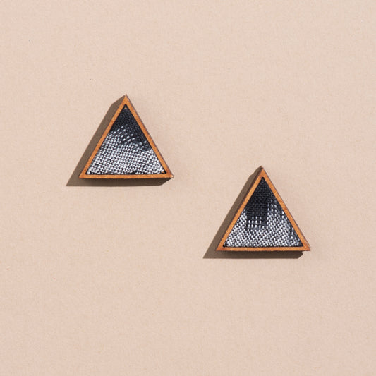 WHE Black and White Repurposed Fabric and Wood Stud