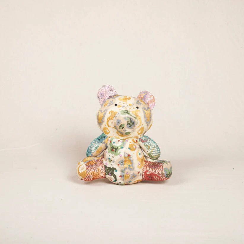 Hand Printed Teddy Cotton Stuffed Teddy Bear