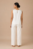Hand Embroidered Cotton Crop Top with A-Line Silhouette