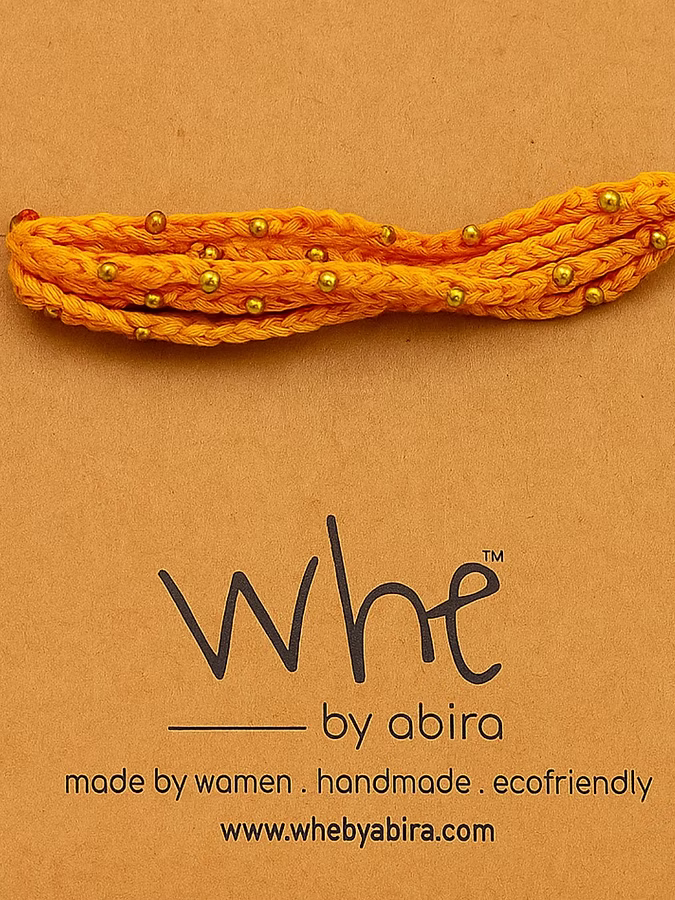 Whe Handmade Yellow Thread Rakhi