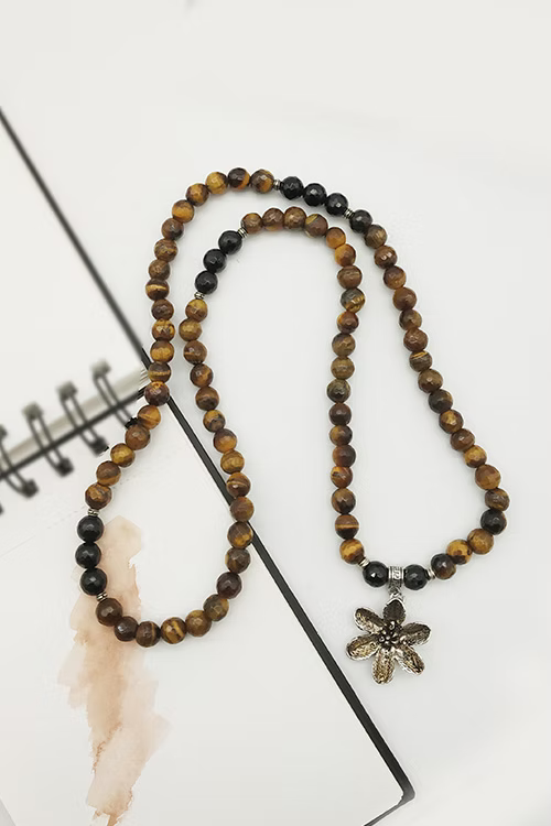 Whe Genuine Gemstone Tiger EyeTwo in One Bracelet cum Necklace