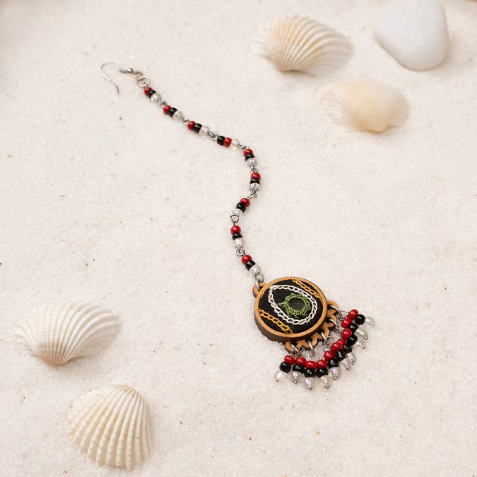 Hand Embroidered Multicolor Maang Tika