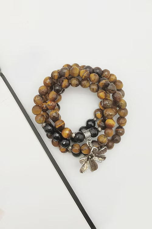 Whe Genuine Gemstone Tiger EyeTwo in One Bracelet cum Necklace