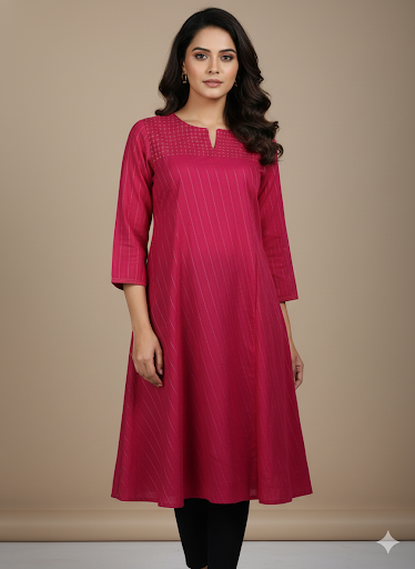 Pink Zari Kurta